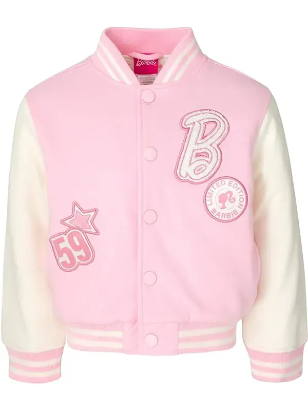 Womens-Pink-Barbie-Varsity-Jacket EbonHide Womens Pink Barbie Varsity Jacket